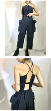 Load image into Gallery viewer, Simple washable cotton sexy pull-rope, dew-back, large pocket, union overalls 3387