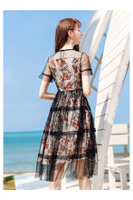 Load image into Gallery viewer, Summer 2019 New Brand Sexy Hollow Screen Skirt Printed Chiffon Two Dresses 69201