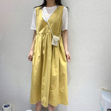 Load image into Gallery viewer, 2019 summer dress new minority dress women's long V-neck solid color dress +T-shirt two-piece 3501