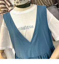 Load image into Gallery viewer, 2019 summer dress new minority dress women's long V-neck solid color dress +T-shirt two-piece 3501