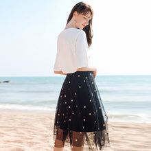 Load image into Gallery viewer, 2019 New brand boutique women's embroidery wave point hundred catch net gauze a word skirt fresh sweet half skirt 25050