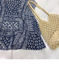 Load image into Gallery viewer, 2019 new Korean dress round neck retro personality printing loose sleeveless ruffled doll skirt 3518