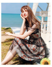 Load image into Gallery viewer, Summer 2019 New Brand Sexy Hollow Screen Skirt Printed Chiffon Two Dresses 69201