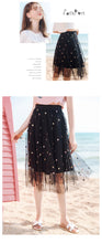 Load image into Gallery viewer, 2019 New brand boutique women's embroidery wave point hundred catch net gauze a word skirt fresh sweet half skirt 25050