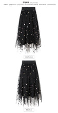 Load image into Gallery viewer, 2019 New brand boutique women's embroidery wave point hundred catch net gauze a word skirt fresh sweet half skirt 25050