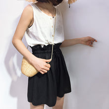 Load image into Gallery viewer, Spring/summer 2019 new cotton and linen vest stitching strap lace conjoined shorts women's casual set two-piece 3385
