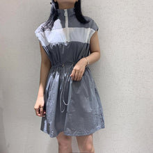 Load image into Gallery viewer, In the spring of 2019, the new French minority sports style color matching sleeveless waist-closing frock dress women's port style 3500