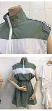 Load image into Gallery viewer, In the spring of 2019, the new French minority sports style color matching sleeveless waist-closing frock dress women's port style 3500
