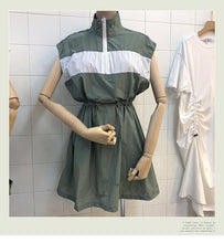 Load image into Gallery viewer, In the spring of 2019, the new French minority sports style color matching sleeveless waist-closing frock dress women's port style 3500