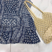 Load image into Gallery viewer, 2019 new Korean dress round neck retro personality printing loose sleeveless ruffled doll skirt 3518