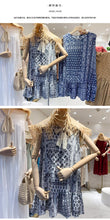 Load image into Gallery viewer, 2019 new Korean dress round neck retro personality printing loose sleeveless ruffled doll skirt 3518