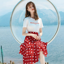 Load image into Gallery viewer, 2011 Summer New Brand Women's Suit Set Head Letter Printed Loose T-shirt Women's Leisure 100-tie Knitted Shirts 51128