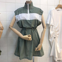Load image into Gallery viewer, In the spring of 2019, the new French minority sports style color matching sleeveless waist-closing frock dress women's port style 3500