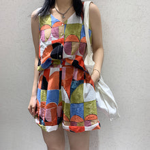 Load image into Gallery viewer, Summer 2019 New Temperament Printed Shorts for Women's Wear Ultra Short Fashion Leisure Suits Wholesale 3533