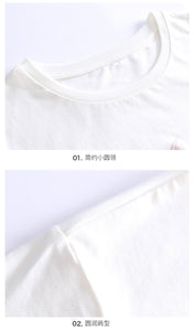Summer 2019 New Brand Women's Wear Round-collar Rabbit Printed T-shirt, Sweet Baitie Loose Knitted Shirt 51136