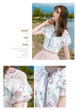Load image into Gallery viewer, Summer 2019 New Brand Women's Suit, Head Printed Blouse, Top Temperament, Baitie Chiffon Blouse 51129