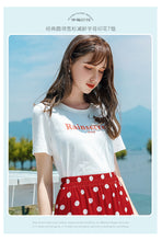 Load image into Gallery viewer, 2011 Summer New Brand Women's Suit Set Head Letter Printed Loose T-shirt Women's Leisure 100-tie Knitted Shirts 51128