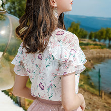 Load image into Gallery viewer, Summer 2019 New Brand Women's Suit, Head Printed Blouse, Top Temperament, Baitie Chiffon Blouse 51129