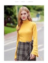 Load image into Gallery viewer, 2019 Winter New Women's Pure Collar Trumpet Long Sleeved Turtleneck Sweaters Hundred Bears Nested Sweaters 58875