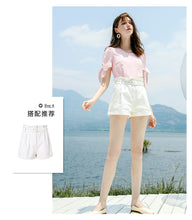 Load image into Gallery viewer, 2019 Summer new boutique women's round collar pullover pure color shirt sweet hundred snow sweater 56709