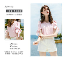 Load image into Gallery viewer, 2019 Summer new boutique women's round collar pullover pure color shirt sweet hundred snow sweater 56709