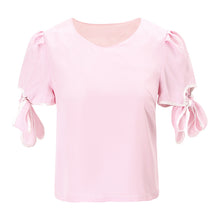 Load image into Gallery viewer, 2019 Summer new boutique women's round collar pullover pure color shirt sweet hundred snow sweater 56709