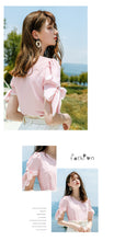 Load image into Gallery viewer, 2019 Summer new boutique women's round collar pullover pure color shirt sweet hundred snow sweater 56709