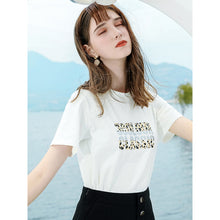 Load image into Gallery viewer, 2011 Summer New Brand Women's Wear Letter Printed Loose Women's T-shirt Urban Leisure Knitted Top 51162