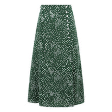 Load image into Gallery viewer, Summer 2019 new high-quality women's shuttle weaving stitching wave point 100-tie A-shaped skirt temperament famous half-length skirt 25063
