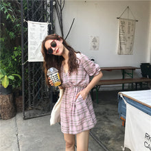 Load image into Gallery viewer, New Women's Chequered Casual Dresses Shorts V-neck Pants for Belt 8839