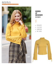 Load image into Gallery viewer, 2019 Winter New Women's Pure Collar Trumpet Long Sleeved Turtleneck Sweaters Hundred Bears Nested Sweaters 58875