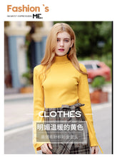 Load image into Gallery viewer, 2019 Winter New Women's Pure Collar Trumpet Long Sleeved Turtleneck Sweaters Hundred Bears Nested Sweaters 58875