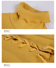Load image into Gallery viewer, 2019 Winter New Women's Pure Collar Trumpet Long Sleeved Turtleneck Sweaters Hundred Bears Nested Sweaters 58875