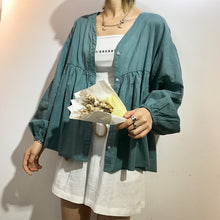 Load image into Gallery viewer, Summer 2019 simple urban leisure Korean turtleneck loose women's T-shirt origin 3589