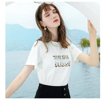 Load image into Gallery viewer, 2011 Summer New Brand Women's Wear Letter Printed Loose Women's T-shirt Urban Leisure Knitted Top 51162