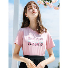 Load image into Gallery viewer, 2011 Summer New Brand Women's Wear Letter Printed Loose Women's T-shirt Urban Leisure Knitted Top 51162