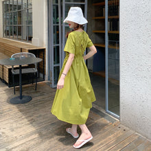 Load image into Gallery viewer, 2019 New Korean Women's Loose Temperament Received Waist Dresses Back Vest Machine Platycodon Skirt Microstores 7523