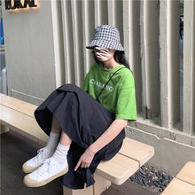 Load image into Gallery viewer, 2019 New Korean Women's Suit Cartoon Hundred Sets Printed Loose Short Sleeve T-shirt + Big Half-length Skirt 2510