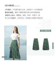 Load image into Gallery viewer, Summer 2019 new high-quality women's shuttle weaving stitching wave point 100-tie A-shaped skirt temperament famous half-length skirt 25063