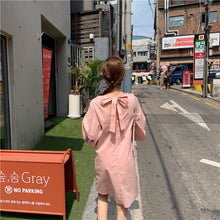 Load image into Gallery viewer, 2019 new women's dress female summer Korean temperament loose slim lantern sleeve retro skirt