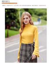 Load image into Gallery viewer, 2019 Winter New Women's Pure Collar Trumpet Long Sleeved Turtleneck Sweaters Hundred Bears Nested Sweaters 58875