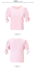 Load image into Gallery viewer, 2019 Summer new boutique women's round collar pullover pure color shirt sweet hundred snow sweater 56709