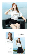 Load image into Gallery viewer, 2011 Summer New Brand Women's Wear Letter Printed Loose Women's T-shirt Urban Leisure Knitted Top 51162