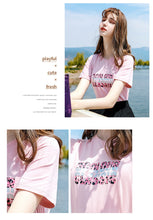 Load image into Gallery viewer, 2011 Summer New Brand Women's Wear Letter Printed Loose Women's T-shirt Urban Leisure Knitted Top 51162