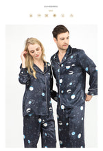 Load image into Gallery viewer, Star Lovers 100% Silk Satin Pyjamas Men's Spring/Summer Fashion Two-piece Home Wear