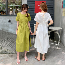 Load image into Gallery viewer, 2019 New Korean Women's Loose Temperament Received Waist Dresses Back Vest Machine Platycodon Skirt Microstores 7523