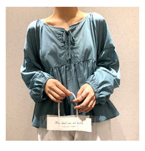 Load image into Gallery viewer, 2019 summer new temperament Korean women's pullover crew neck loose blouse factory outlet 3609