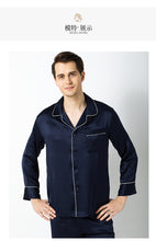 Load image into Gallery viewer, Cross-border pajamas for men two sets of couple pajamas 100% mulberry silk household clothing factory direct wholesale