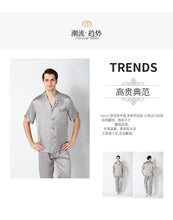 Load image into Gallery viewer, Summer 2019 New Men's Housewear 100 Silk Couple Sleepwear Factory Direct Wholesale