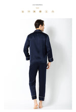 Load image into Gallery viewer, Cross-border pajamas for men two sets of couple pajamas 100% mulberry silk household clothing factory direct wholesale